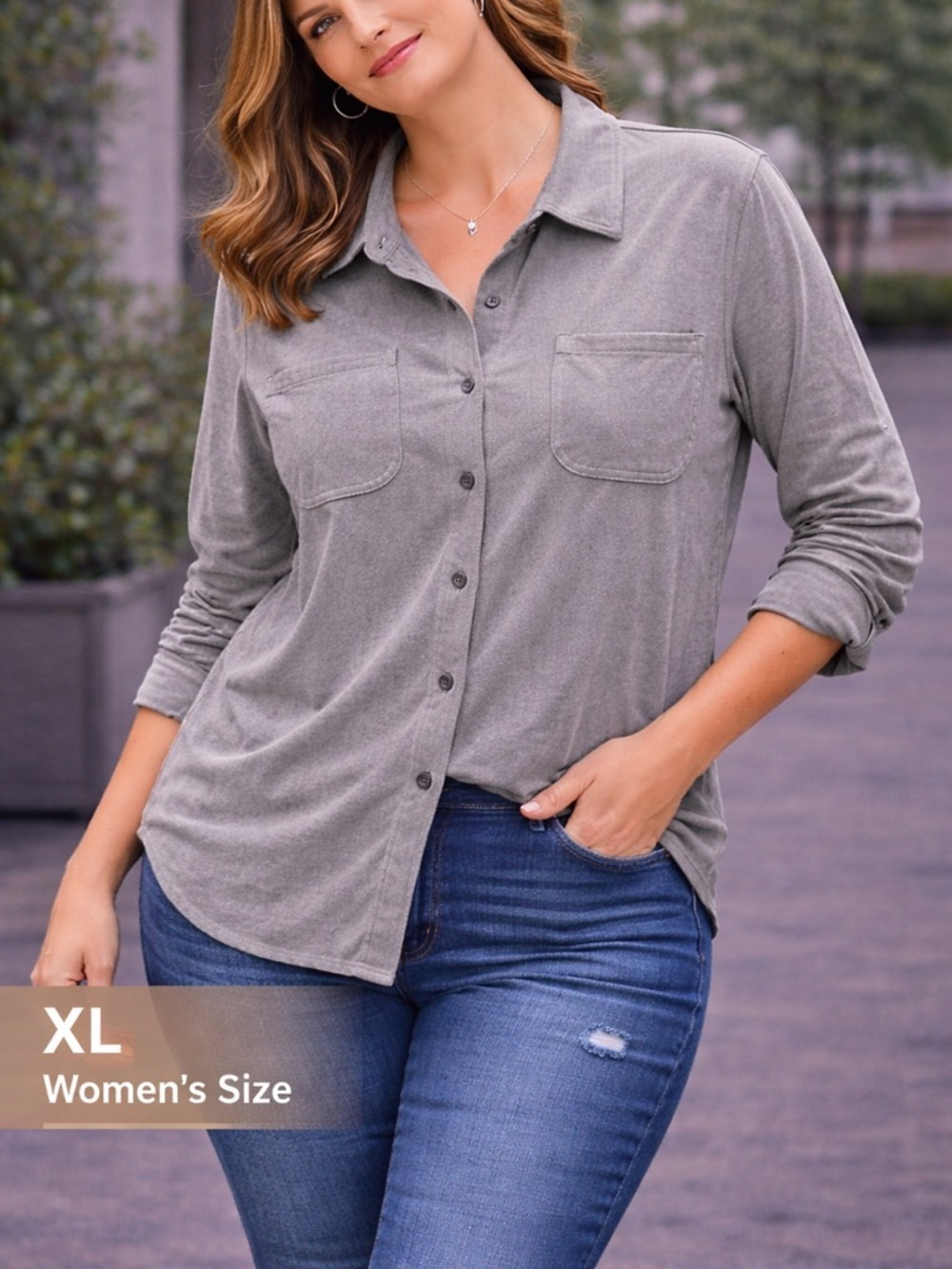 32 heat Gray Button-Up shirt XL